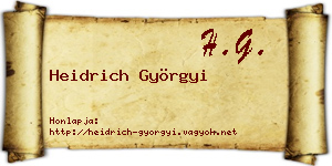 Heidrich Györgyi névjegykártya