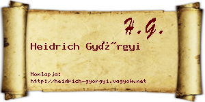 Heidrich Györgyi névjegykártya